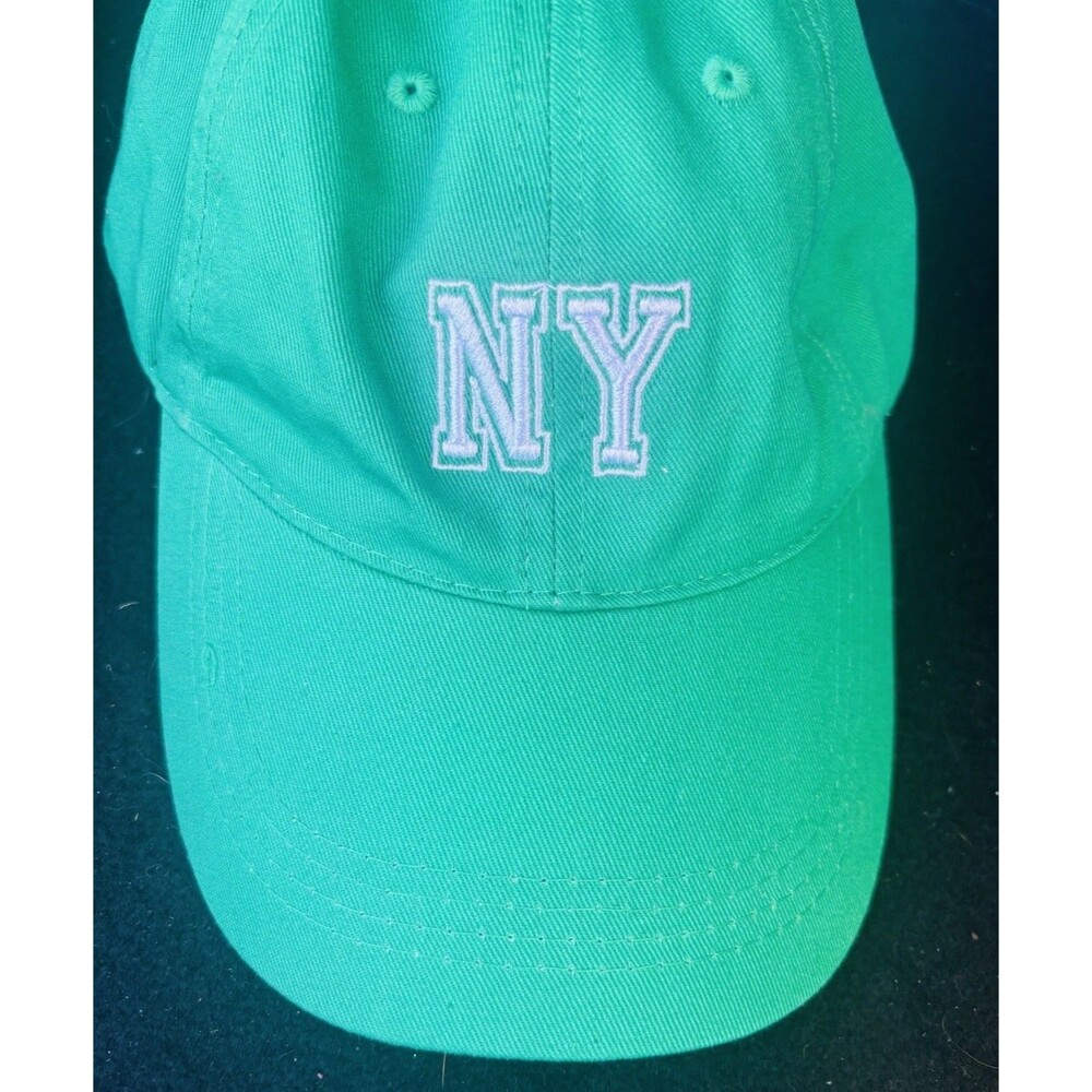 NY New York Embroidered Baseball Cap Hat Dark Mint Green Adjustable One Size NWT